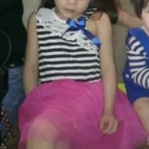 Striped Girls Tulle Mesh Dress Ballerina Bow White Blue Lace 4/5